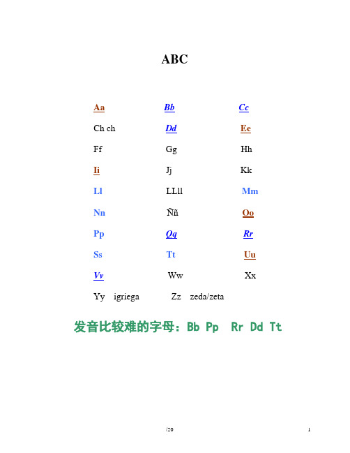 西班牙语发音快速入门