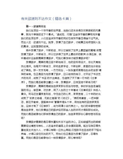 有关欲速则不达作文(精选4篇)