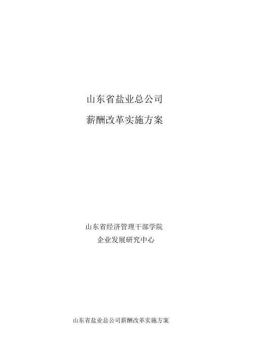 山东省盐业总公司薪酬改革实施方案.doc