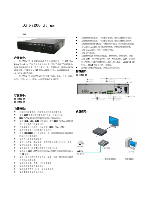 海康DS-NVR16NVR32-ST NVR说明书