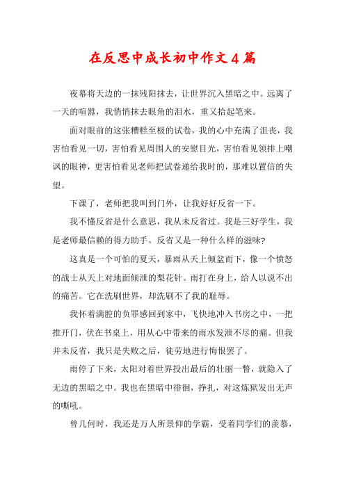 在反思中成长初中作文4篇