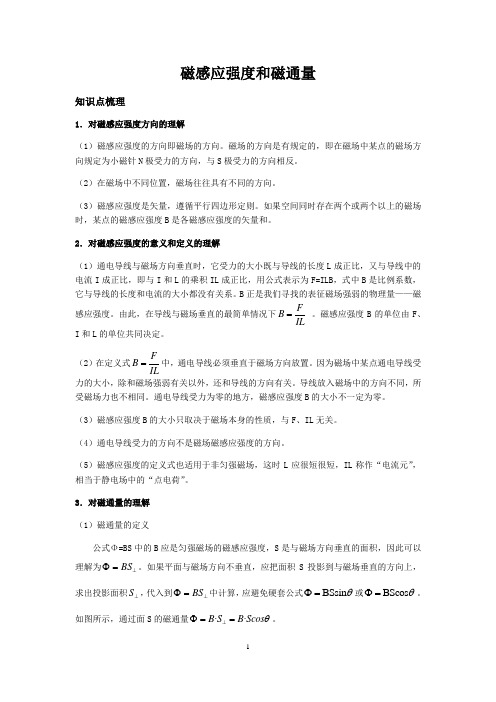 人教版高二物理选修3-1第三章磁场第二节磁感应强度——磁感应强度 磁通量专题