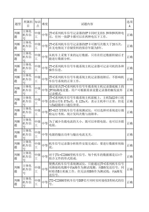 主体化机车信号判断题