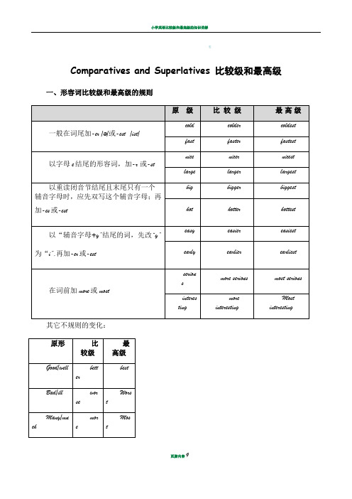 比较级和最高级的用法