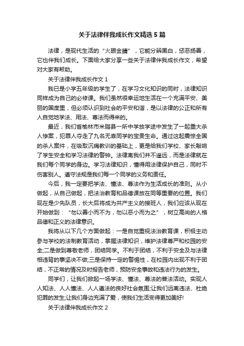 关于法律伴我成长作文精选5篇