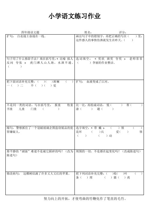 小学四年级语文课堂过关训练I (31)