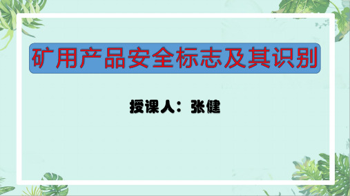 矿用产品安全标志及其识别培训讲义精品示范34张