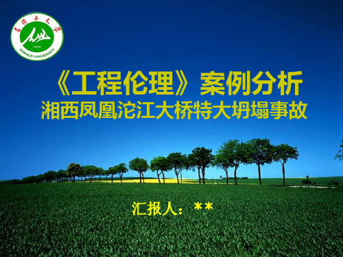 《工程伦理》案例分析-湘西凤凰沱江大桥特大坍塌事故