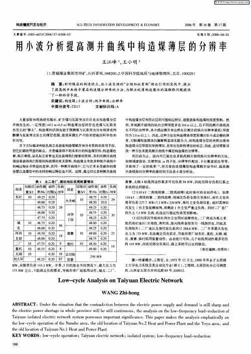 用小波分析提高测井曲线中构造煤薄层的分辨率