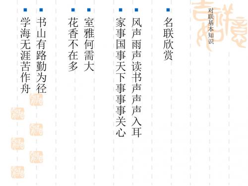 高考复习对联基本知识 PPT课件