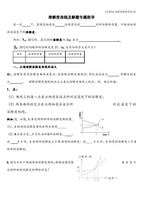 (完整版)溶解度解题思路(2)