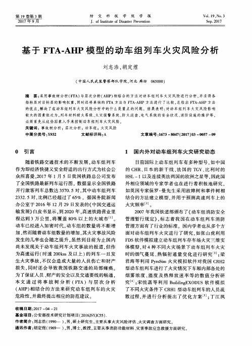 基于FTA-AHP模型的动车组列车火灾风险分析