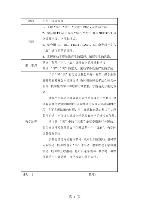 2019六年级上信息技术教案挥毫泼墨_清华版精品教育.doc