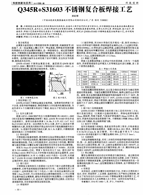 Q345R+S31603不锈钢复合板焊接工艺