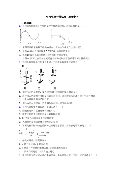 中考生物一模试卷(含解析)