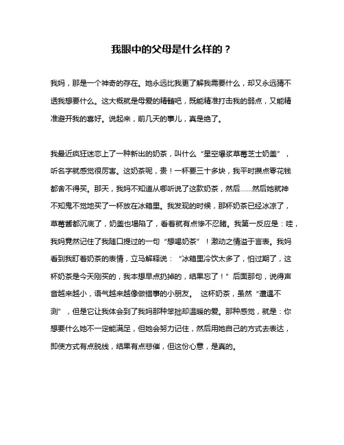 作文《我眼中的父母是什么样的？》