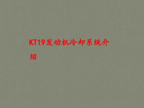 K19--m康明斯船用柴油机冷却系统