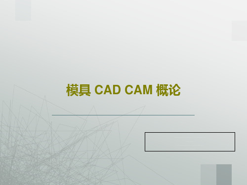 模具 CAD CAM 概论PPT文档40页