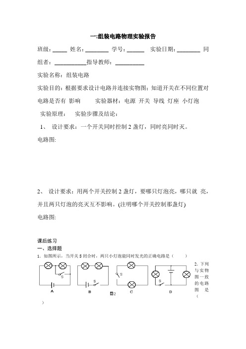 组装电路实验报告