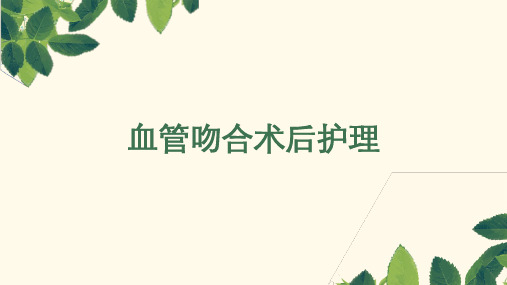 血管吻合术后护理