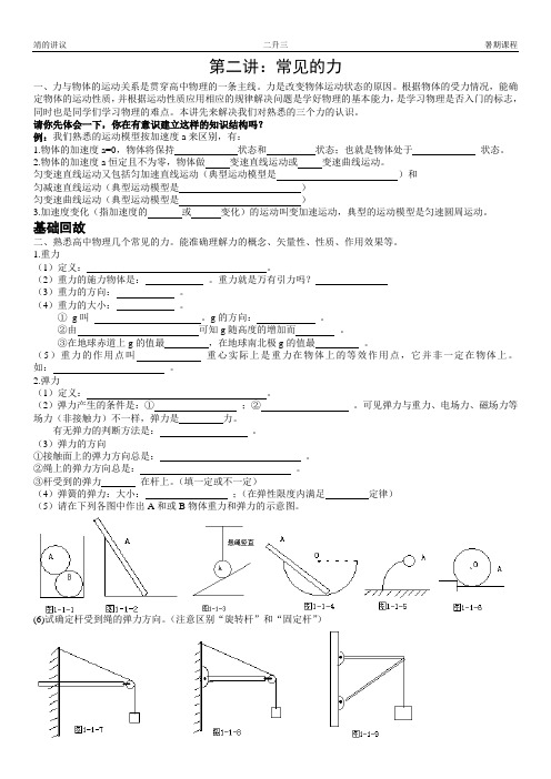 第二讲：三种常见的力