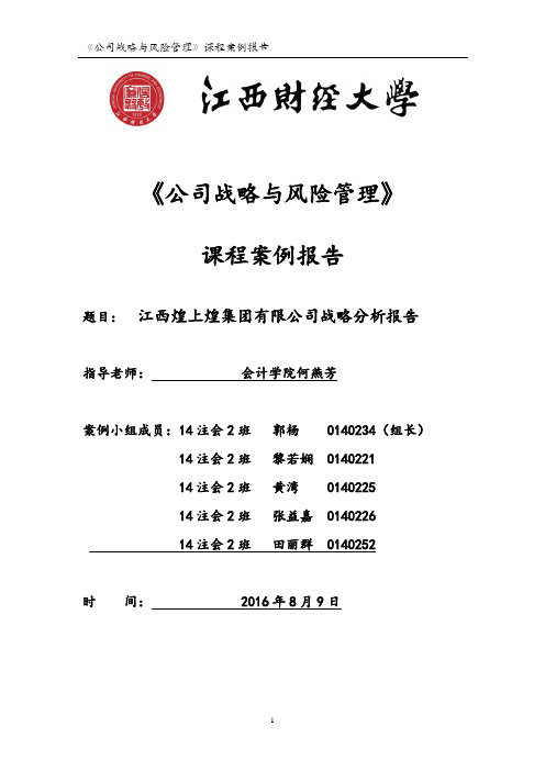 江西煌上煌集团有限公司战略分析报告