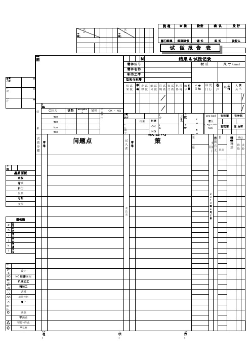 冲压模具试做问题点记录表