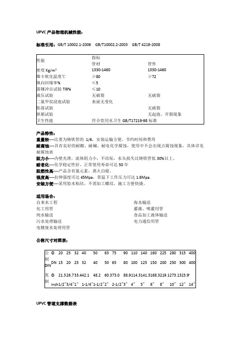 UPVC技术资料