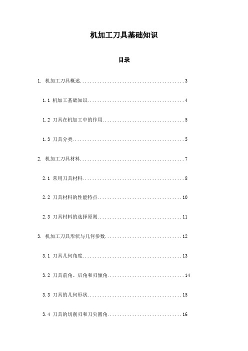 机加工刀具基础知识