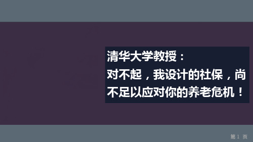 清华大学杨燕绥教授对不起社保尚不足以应对你的养老危机.ppt