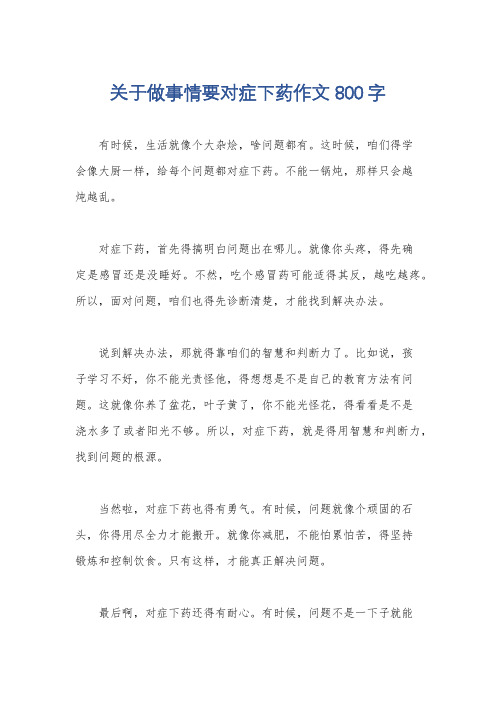 关于做事情要对症下药作文800字