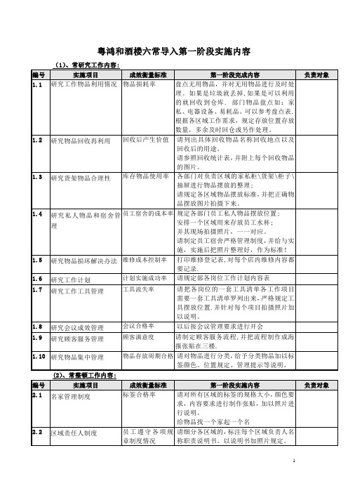 六常第一阶段工作计划表