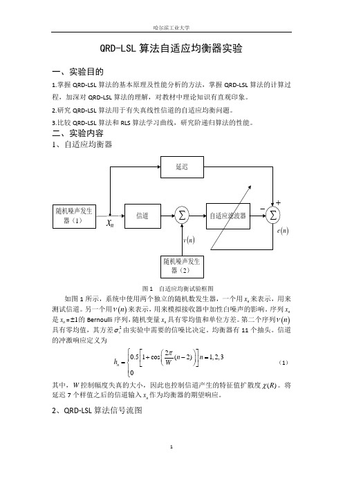 QRD-LSL算法自适应均衡器实验