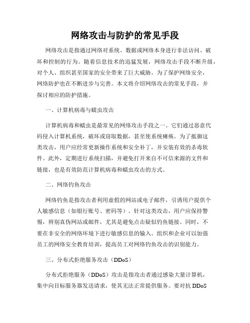 网络攻击与防护的常见手段