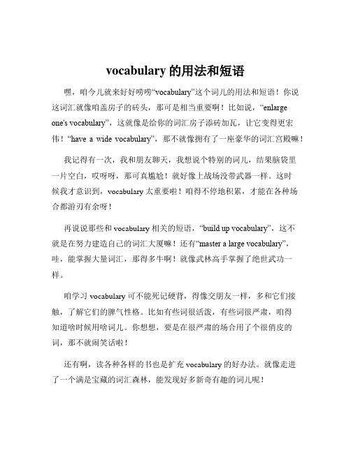 vocabulary的用法和短语