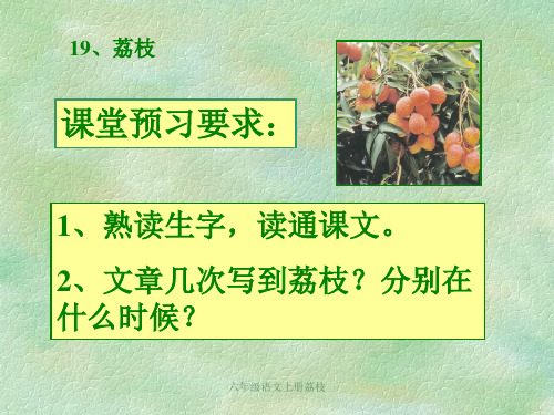 六年级语文上册荔枝课件