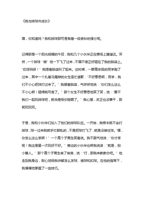 我与排球共成长作文