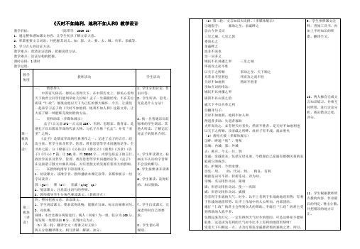 《天时不如地利,地利不如人和》教学设计