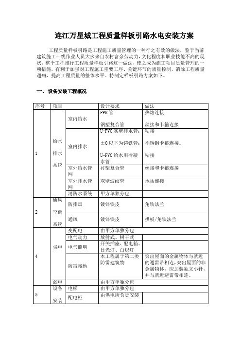 水电样板引路施工方案