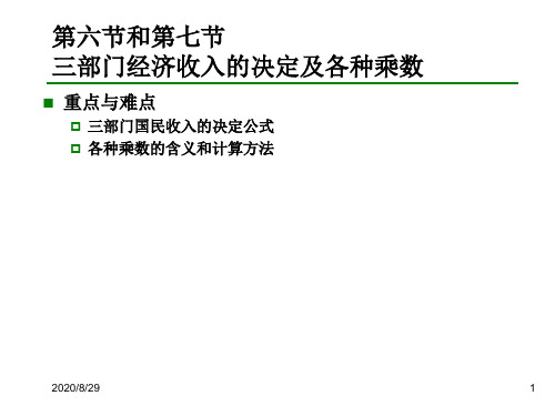 三部门经济收入的决定及各种乘数