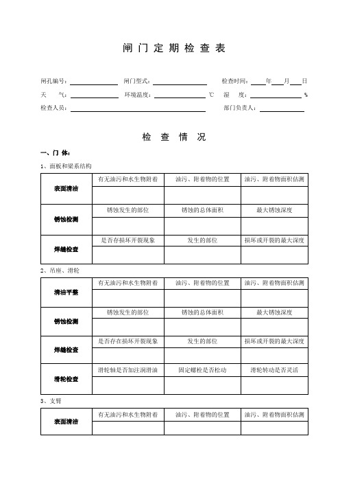 闸门定期检查表