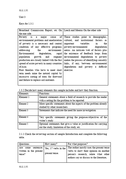 最新研究生学术英语写作教程Unit-3-key