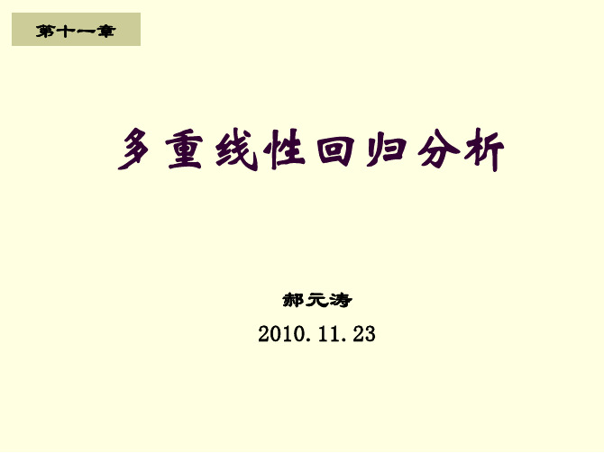 第11章 多重线性回归分析2010