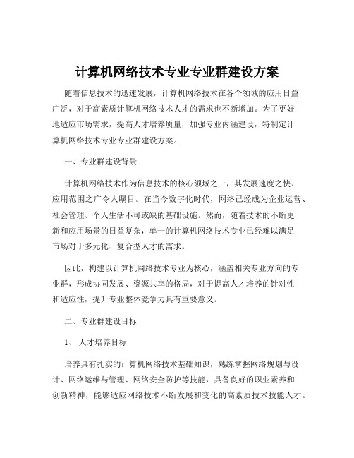 计算机网络技术专业专业群建设方案