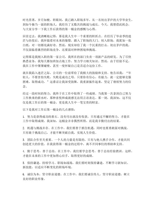 工作后第一桶金感言