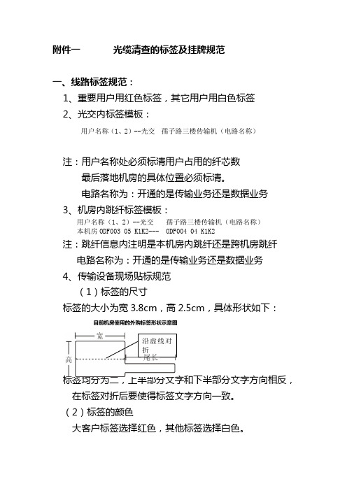 光缆清查的标签及挂牌规范(1)