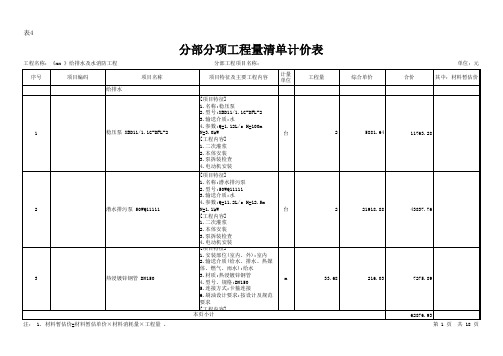 消防工程-给排水及水消防工程预算书