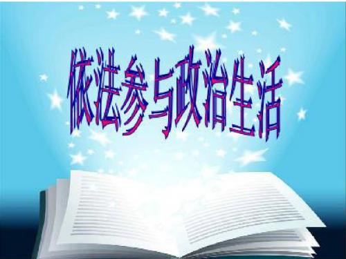 九年级政治上册6.3依法参与政治生活(课件)