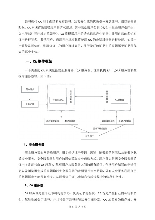 CA数字证书相关知识