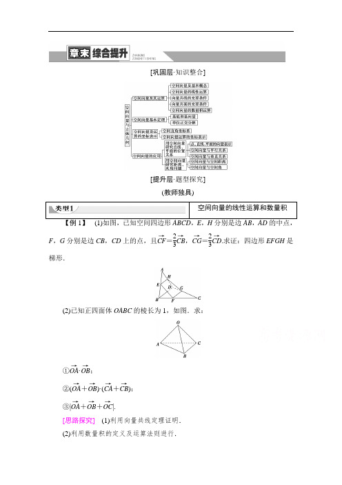 新教材人教A版高中数学选择性必修一教案设计-第1章章末综合提升